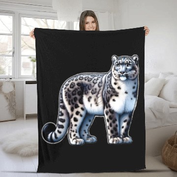 Discover Snow Leopard Leopard White Leopard Fleece Blankets
