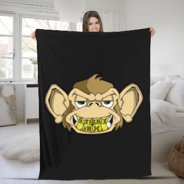 Discover monkey head Fleece Blankets