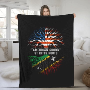 Discover American Grown St Kitts Roots Tree Saint Kitts Fla Fleece Blankets