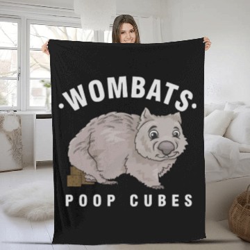 Discover Cute Wombat Lover Wombats Poop Cubes Wombat Owner Fleece Blankets