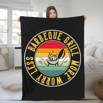 Discover Grillin Business Teacher - BBQ Barbeque Fleece Blankets