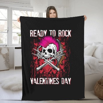 Discover Ready to rock valentines day | love feast day Fleece Blankets