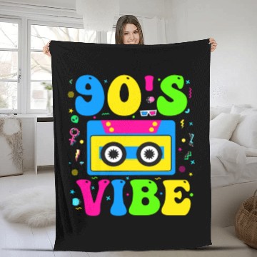 Discover 90s Vibe, 1990s Music 90s Costume Party Nineties Fleece Blankets