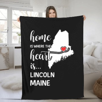 Discover Lincoln County Maine Is Where My Heart Is Gift Fleece Blankets