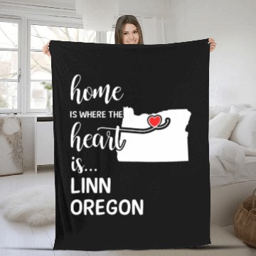 Discover Linn County Oregon Is Where My Heart Is Gift Fleece Blankets