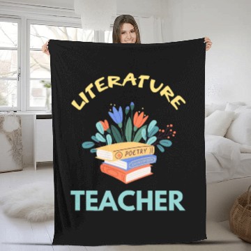 Discover Literature teacher Literature is my superpower Fleece Blankets