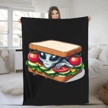 Discover Alien Hiding in a Sandwich Fleece Blankets