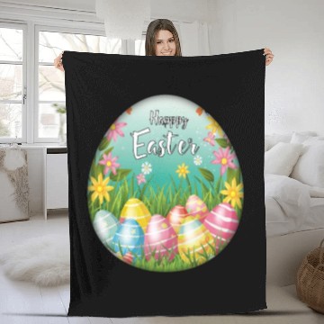 Discover Happy Easter Egg Design: Easter Holiday Fleece Blankets