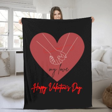Discover my love" and "Happy Valentine's Day" Fleece Blankets