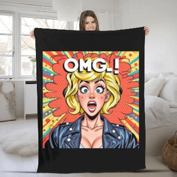 Discover OMG Funny comics Fleece Blankets
