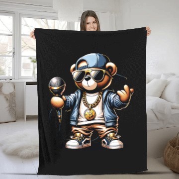 Discover teddy bear rapper Fleece Blankets