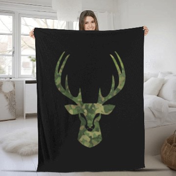 Discover Deer Hunter Tree camouflage Fleece Blankets