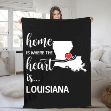 Discover Louisiana Home Is Where Heart Is Cool Gift Fleece Blankets