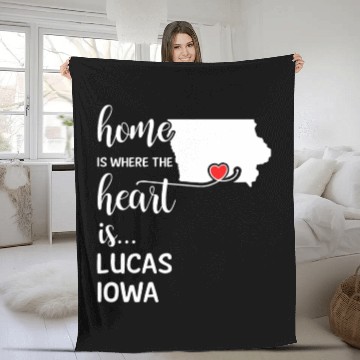Discover Lucas County Iowa Is Where My Heart Is Gift Fleece Blankets