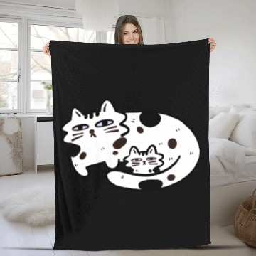 Discover Cat Mom Fleece Blankets