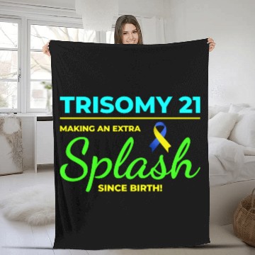 Discover Down Syndrome Awareness Trisomy 21 Splash Fleece Blankets