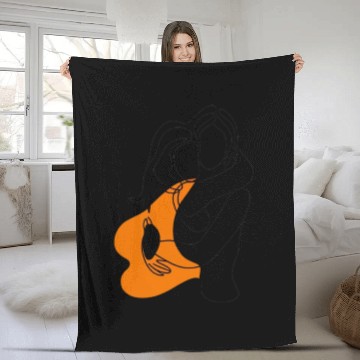 Discover Lesbian Couple Minimalist Line Art Fleece Blankets