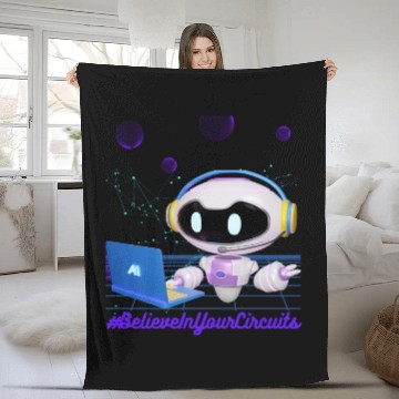 Discover BelieveInYourCircuits AI Computer Robotic Art Fleece Blankets