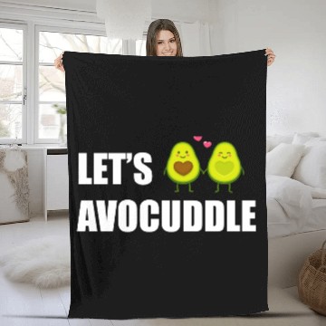 Discover Let s AVOCUDDLE, Funny avocado humor Fleece Blankets