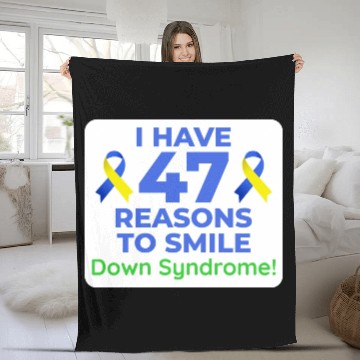 Discover Down Syndrome Awareness 47 Reasons to Smile Fleece Blankets