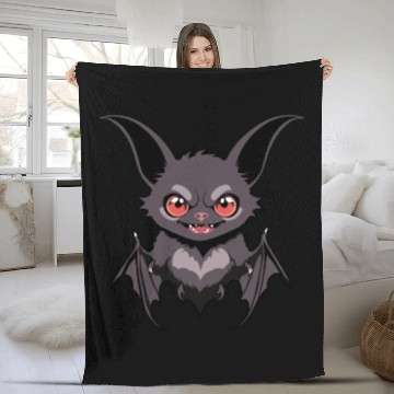 Discover Unique Bat Illustration Fleece Blankets