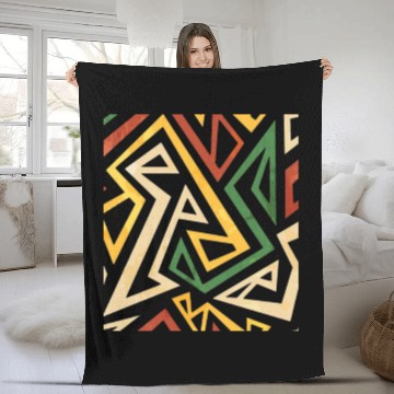 Discover African Pattern, Ethnic, Black, Tribal Fleece Blankets