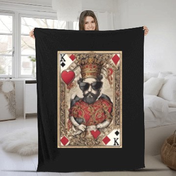 Discover Mens King of Hearts Fleece Blankets Cool Fleece Blankets for Guys