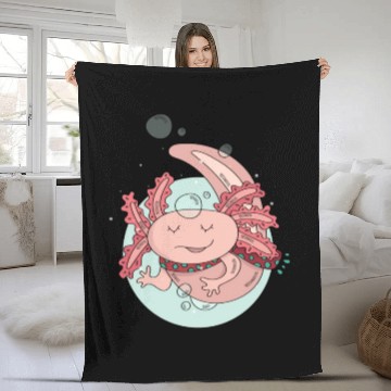 Discover Pastel Axolotl Salamander Cute Lizard Lover Gift Fleece Blankets