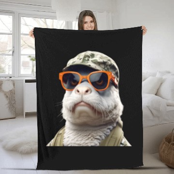Discover FUNNY Seal Fleece Blankets