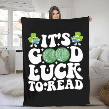 Discover It's Good Luck To Read St Patricks Day Disco Ball Fleece Blankets