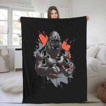 Discover gorilla fighter Fleece Blankets