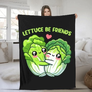 Discover Lettuce Be Friends | Vegan Food Fleece Blankets