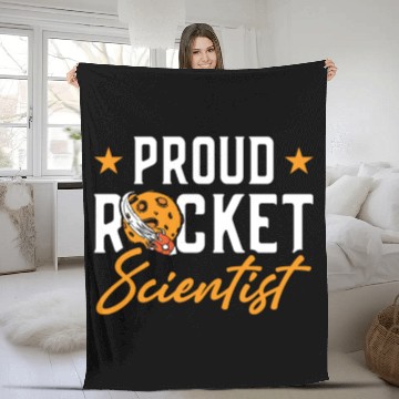 Discover Proud Rocket Scientist Planet Space Ride Gift Fleece Blankets