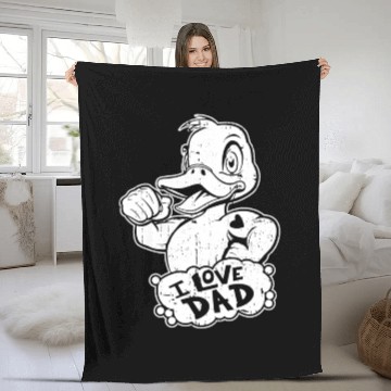 Discover Duck Goose Geese I Love Dad Fleece Blankets