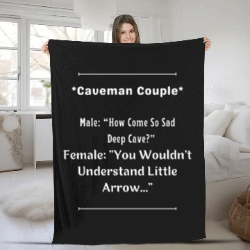 Discover Caveman Couple Fleece Blankets