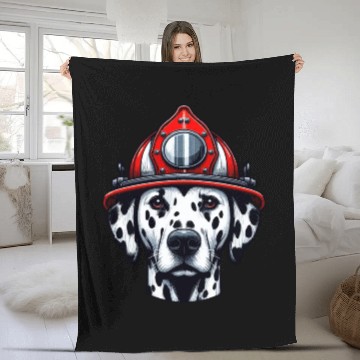 Discover Braveheart Dalmatian: Firefighter's Companion Fleece Blankets