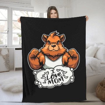 Discover Guinea Pig Cavy Mother I Love Mom Fleece Blankets