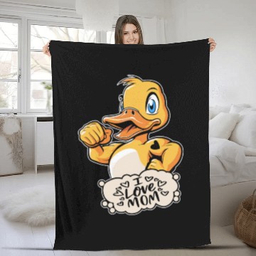 Discover Duck Goose Geese I Love Mom Fleece Blankets