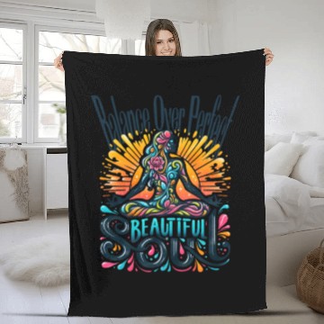 Discover Yoga Beautiful - Balance over Perfect Fleece Blankets