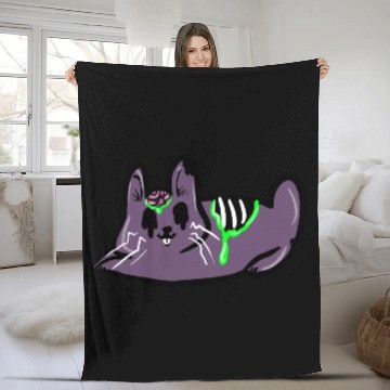 Discover zombie bunny Fleece Blankets