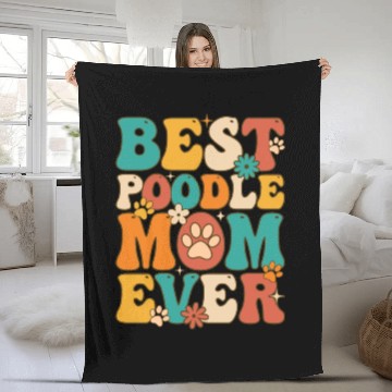 Discover Groovy Female Dog Lover Dog Mom Fleece Blankets
