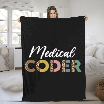 Discover Medical Coder Leopard Pattern Fleece Blankets