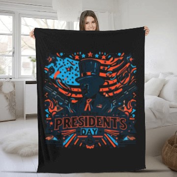 Discover history of us presidents day Fleece Blankets