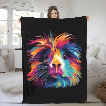 Discover Watercolor Colorful Guinea Pig Colorful Fleece Blankets
