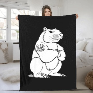 Discover Capybara Biceps Tattoo I Love Mom Fleece Blankets