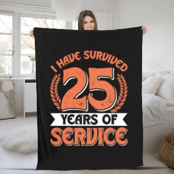 Discover Service Anniversary Survived 25 Years of Service Fleece Blankets