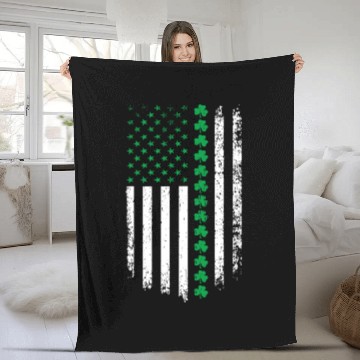 Discover Irish American Flag Ireland Flag St. Patrick's Day Fleece Blankets