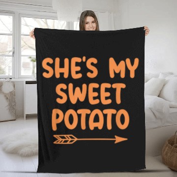 Discover My Sweet Potato Couple Women Fleece Blankets
