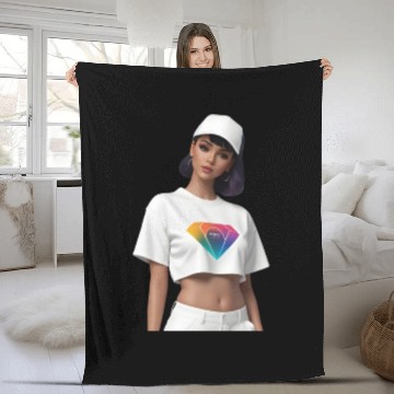 Discover Girlfriend/wife material Fleece Blankets