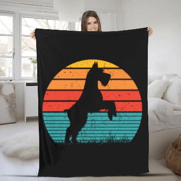Discover Schnauzer Dog Sunset Fleece Blankets
